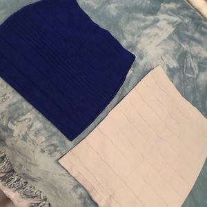 Two skirts- midi (Bebe) and mini!